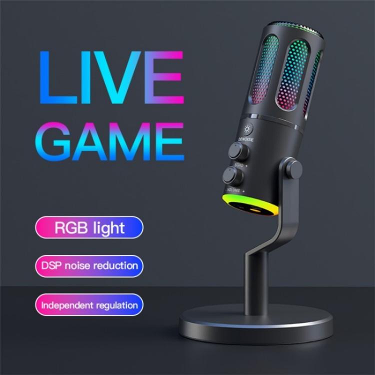 SU8 RGB Light Noise Reduction Desktop Microphone for Live Streaming / Recording / Gaming - Microphone by buy2fix | Online Shopping UK | buy2fix