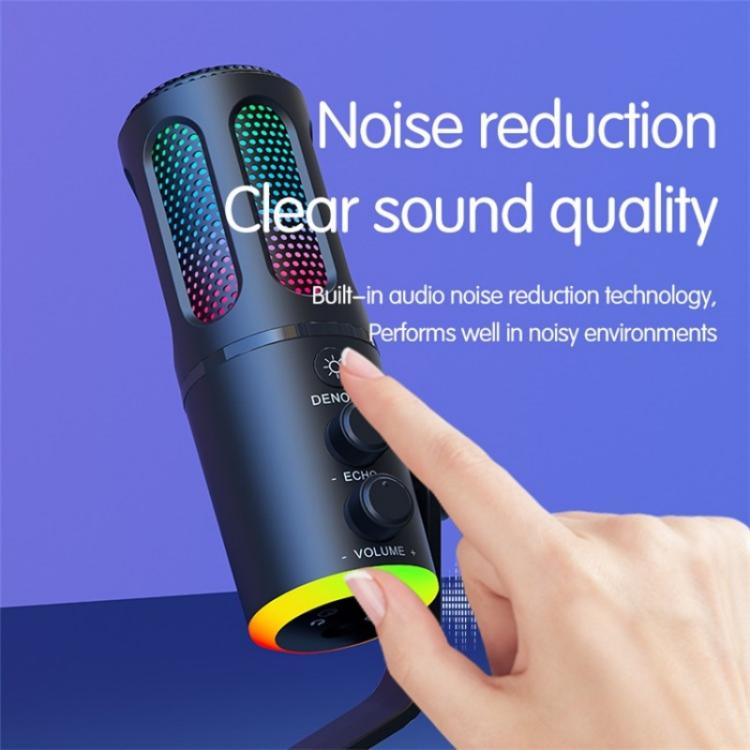 SU8 RGB Light Noise Reduction Desktop Microphone for Live Streaming / Recording / Gaming - Microphone by buy2fix | Online Shopping UK | buy2fix