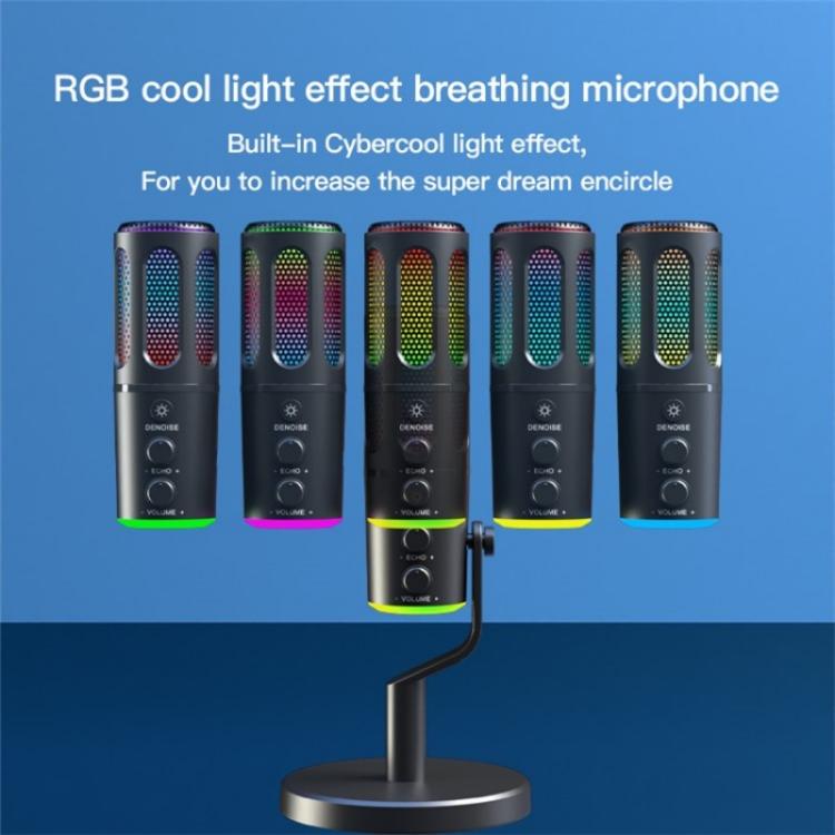 SU8 RGB Light Noise Reduction Desktop Microphone for Live Streaming / Recording / Gaming - Microphone by buy2fix | Online Shopping UK | buy2fix