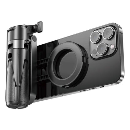 P15-C 2 In 1 Portable Magnetic Tripod Phone Holder Telescopic Selfie Stick with Keyring(Black) - Selfie Sticks by buy2fix | Online Shopping UK | buy2fix