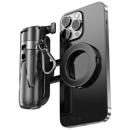 P15-C 2 In 1 Portable Magnetic Tripod Phone Holder Telescopic Selfie Stick with Keyring(White) - Selfie Sticks by buy2fix | Online Shopping UK | buy2fix