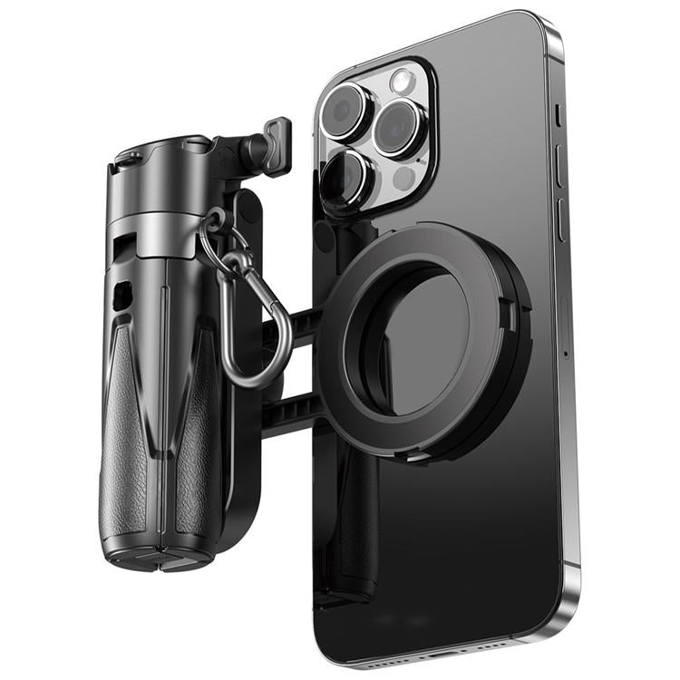 P15-C 2 In 1 Portable Magnetic Tripod Phone Holder Telescopic Selfie Stick with Keyring(Black) - Selfie Sticks by buy2fix | Online Shopping UK | buy2fix