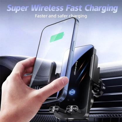 SD05 With Retractable Type-C Cable Car Phone Holder Wireless Charging Mount - Car Charger by buy2fix | Online Shopping UK | buy2fix