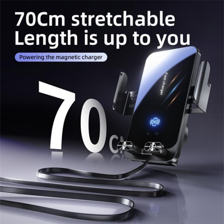 SD05 With Retractable Type-C Cable Car Phone Holder Wireless Charging Mount - Car Charger by buy2fix | Online Shopping UK | buy2fix