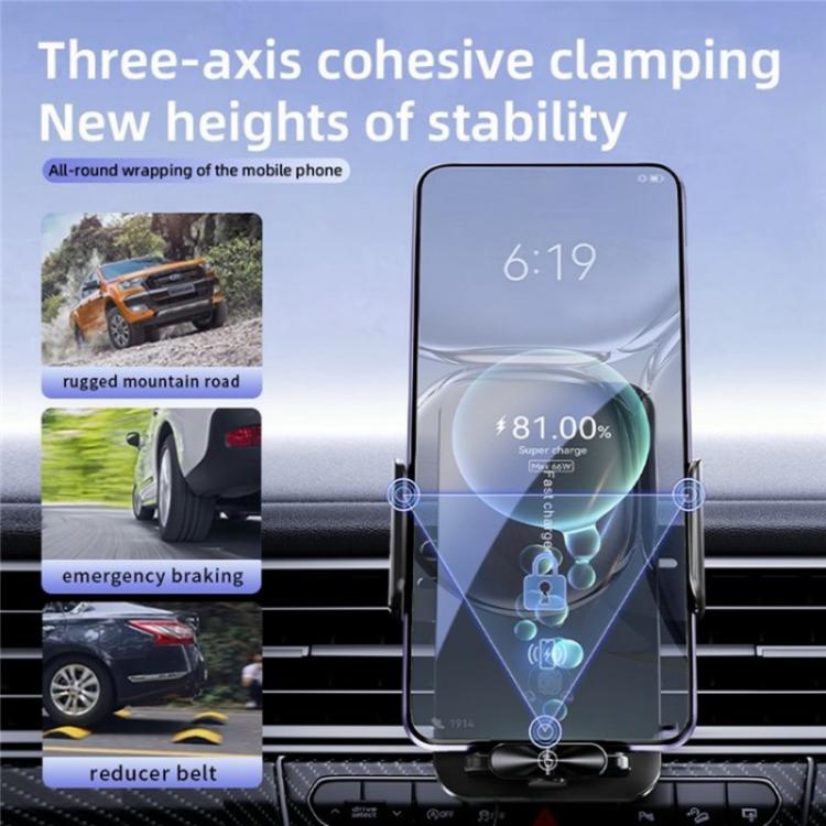 SD06 Car Air Vent Mount Anti Shake Automatic Clamping Wireless Charging Phone Stand - Car Charger by buy2fix | Online Shopping UK | buy2fix