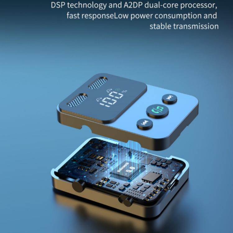 BR17 Bass Boost 2 In 1 Digital Display Bluetooth-Compatible Receiver Transmitter Audio Adapter - Audio Receiver Transmitter by buy2fix | Online Shopping UK | buy2fix