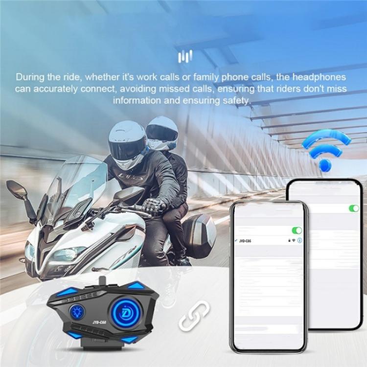 JYD-C68 Motorcycle Riders Helmet Hands-Free Wireless Bluetooth Music Headset - Motorcycle Walkie Talkie by buy2fix | Online Shopping UK | buy2fix