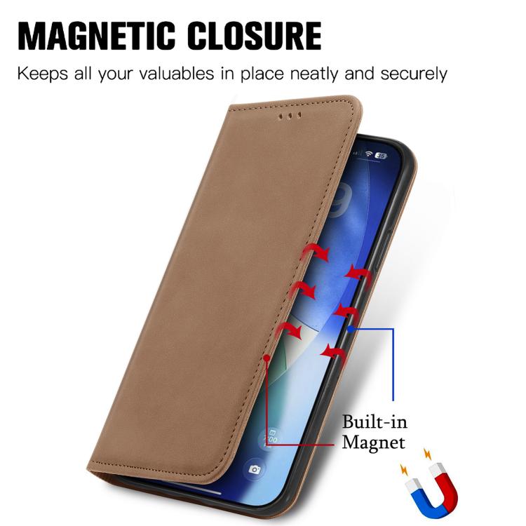 For iPhone Air Retro Skin Feel Magnetic Flip Leather Phone Case(Brown) - iPhone Air Cases by buy2fix | Online Shopping UK | buy2fix
