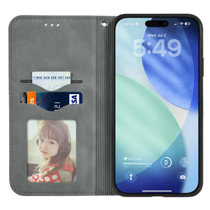 For iPhone Air Retro Skin Feel Magnetic Flip Leather Phone Case(Gray) - iPhone Air Cases by buy2fix | Online Shopping UK | buy2fix