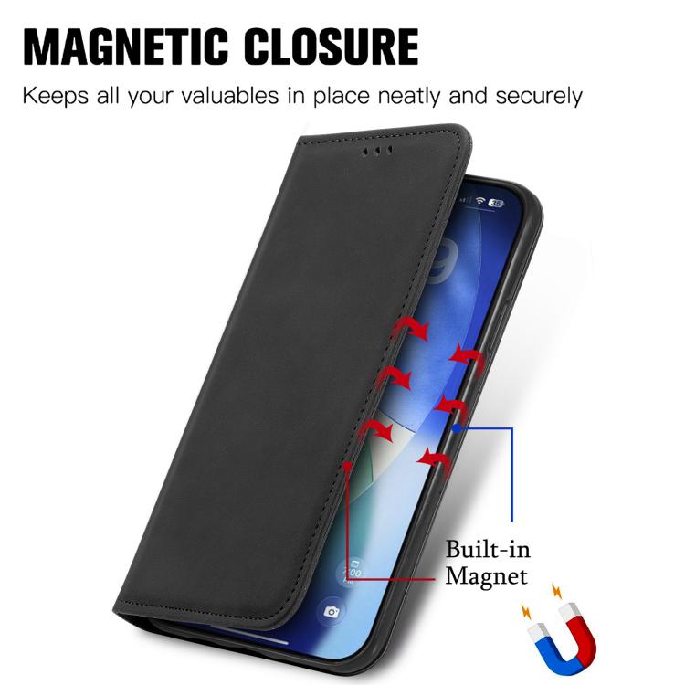 For iPhone Air Retro Skin Feel Magnetic Flip Leather Phone Case(Black) - iPhone Air Cases by buy2fix | Online Shopping UK | buy2fix