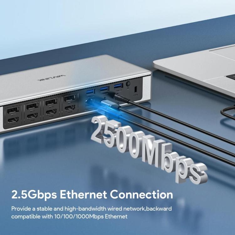 WAVLINK UG69PD12 DisplayLink Docking Station Quad  Monitors For Laptops M1 / M2 / Mac & Windows, Plug:US Plug -  by WAVLINK | Online Shopping UK | buy2fix