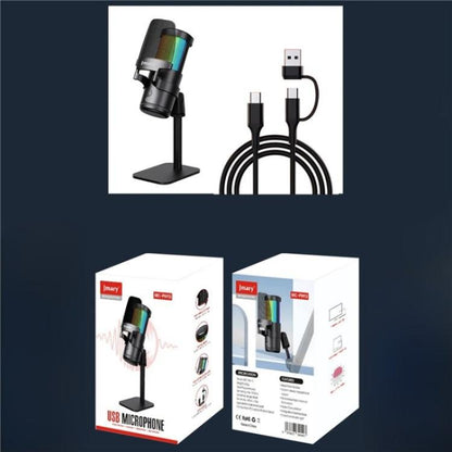 JMARY MC-PW13 360 Degree Rotating RGB Light Desktop Microphone - Microphone by Jmary | Online Shopping UK | buy2fix