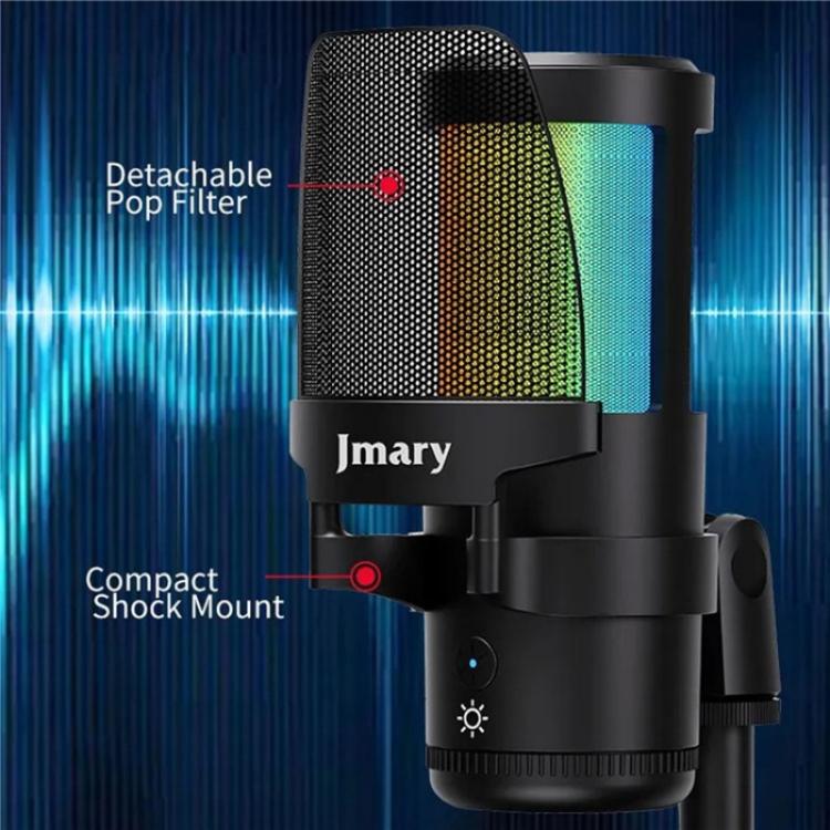 JMARY MC-PW13 360 Degree Rotating RGB Light Desktop Microphone - Microphone by Jmary | Online Shopping UK | buy2fix