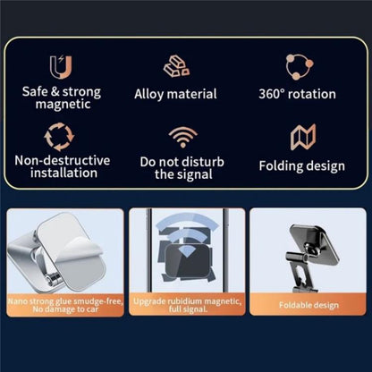 JMARY MH-82 Car Dashboard Zinc Alloy Foldable Magnetic Phone Holder - Universal Car Holders by Jmary | Online Shopping UK | buy2fix