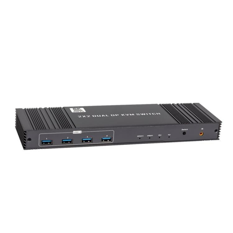 K10-2 For 2 Computers/Monitors USB 3.0 Dual DP Output 8K 60Hz 2x2 Version 2.1 KVM Switcher, Plug:EU Plug - Switch by buy2fix | Online Shopping UK | buy2fix