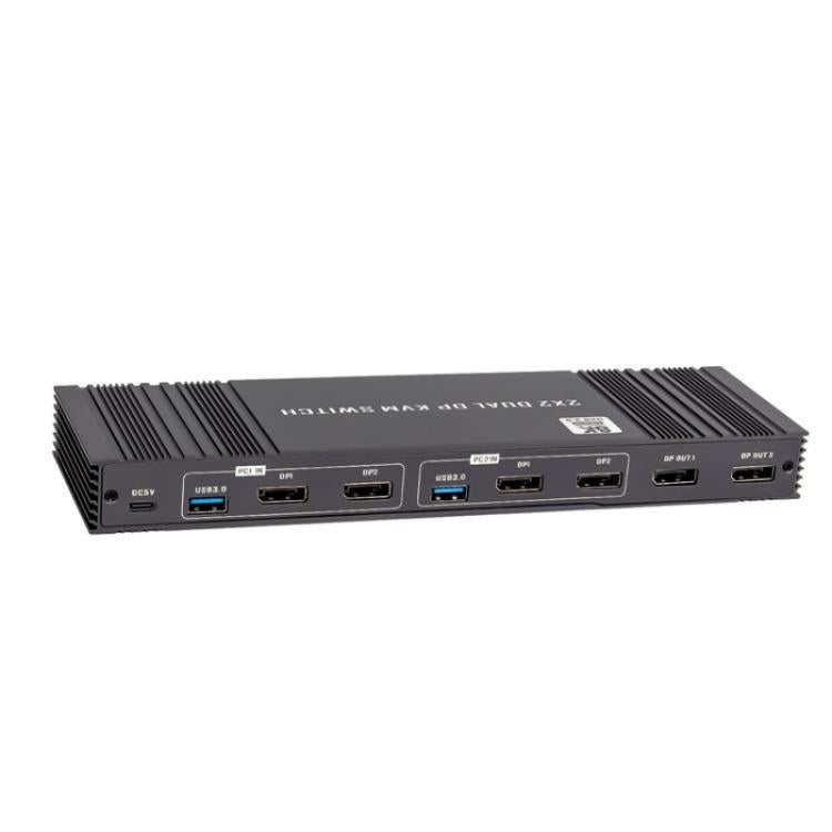 K10-2 For 2 Computers/Monitors USB 3.0 Dual DP Output 8K 60Hz 2x2 Version 2.1 KVM Switcher, Plug:EU Plug - Switch by buy2fix | Online Shopping UK | buy2fix