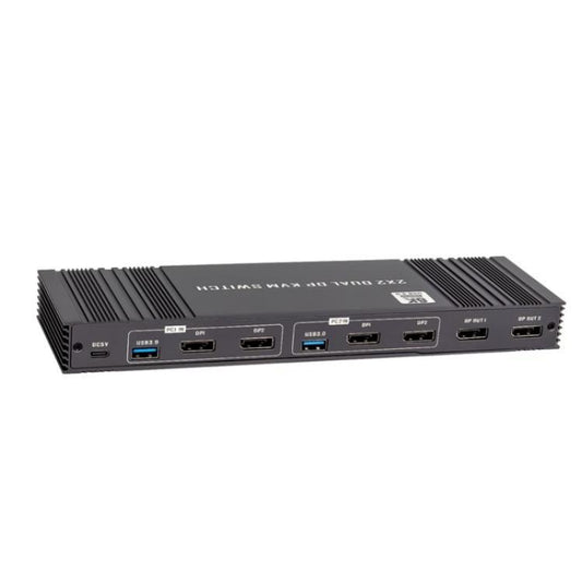 K10-2 For 2 Computers/Monitors USB 3.0 Dual DP Output 8K 60Hz 2x2 Version 2.1 KVM Switcher, Plug:EU Plug - Switch by buy2fix | Online Shopping UK | buy2fix