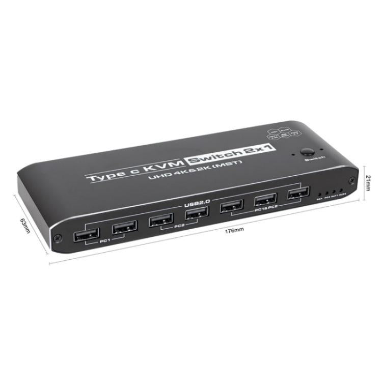 K9 2 In 1 Out HDMI Video Dual Display 2 Screen Expansion Adapter For Mac USB C KVM Switch - Switch by buy2fix | Online Shopping UK | buy2fix