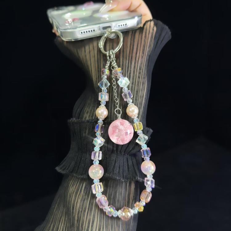 Cloud Glow-In-The-Dark Bead Pendant Mobile Phone Chain(Pink) - Lanyards & Wrist Straps by buy2fix | Online Shopping UK | buy2fix