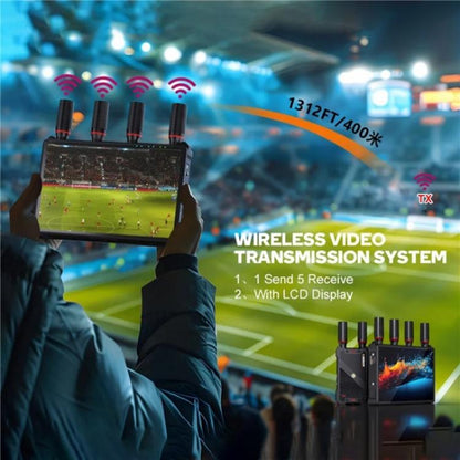 VRRIIS 083P Wth Screen Support 1TX to 5RX 400m Wireless HDMI Transmitter Receiver, Plug:UK Plug - Adapter by buy2fix | Online Shopping UK | buy2fix