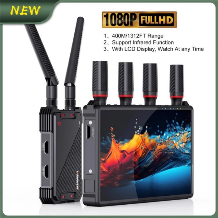 VRRIIS 083H 400M Range 7 Inch LCD Screen HDMI Extender Wireless HDMI Transmitter Receiver, Plug:EU Plug - Adapter by buy2fix | Online Shopping UK | buy2fix