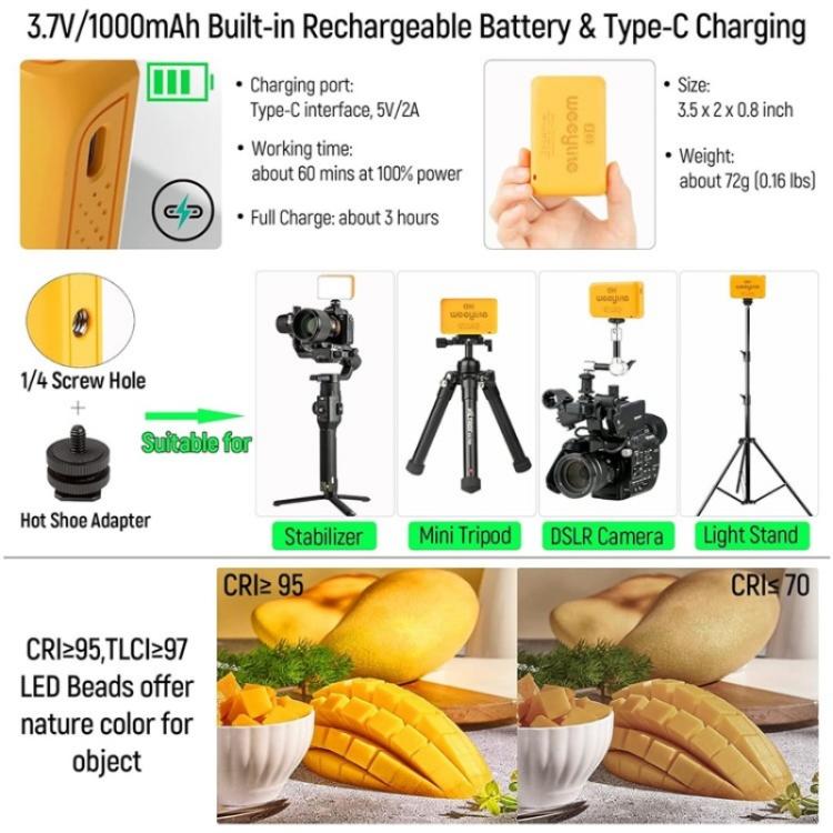 Weeylite S03 Portable RGB Light Video Live Streaming Photography Full Color Fill Light(Grey) - Selfie Light by buy2fix | Online Shopping UK | buy2fix