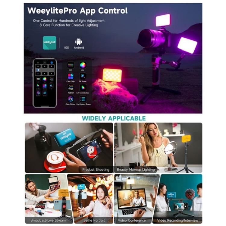 Weeylite S03 Portable RGB Light Video Live Streaming Photography Full Color Fill Light(Grey) - Selfie Light by buy2fix | Online Shopping UK | buy2fix