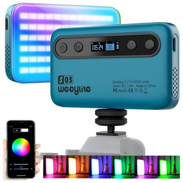 Weeylite S05 Portable App Control Phone Fill Lamp Video Live Streaming Photography RGB Full Color Fill Light(Blue) - Selfie Light by buy2fix | Online Shopping UK | buy2fix