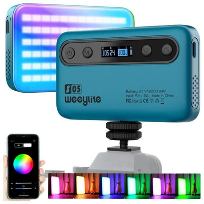 Weeylite S05 Portable App Control Phone Fill Lamp Video Live Streaming Photography RGB Full Color Fill Light(Blue) - Selfie Light by buy2fix | Online Shopping UK | buy2fix