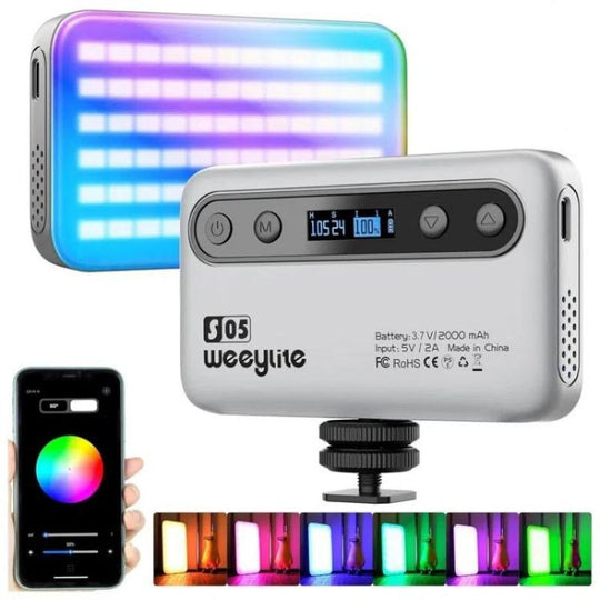 Weeylite S05 Portable App Control Phone Fill Lamp Video Live Streaming Photography RGB Full Color Fill Light(Grey)