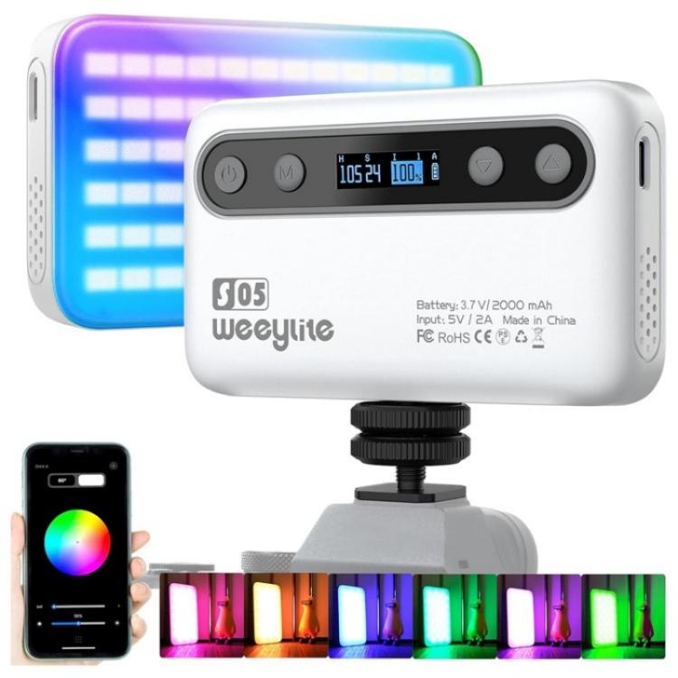 Weeylite S05 Portable App Control Phone Fill Lamp Video Live Streaming Photography RGB Full Color Fill Light(White) - Selfie Light by buy2fix | Online Shopping UK | buy2fix