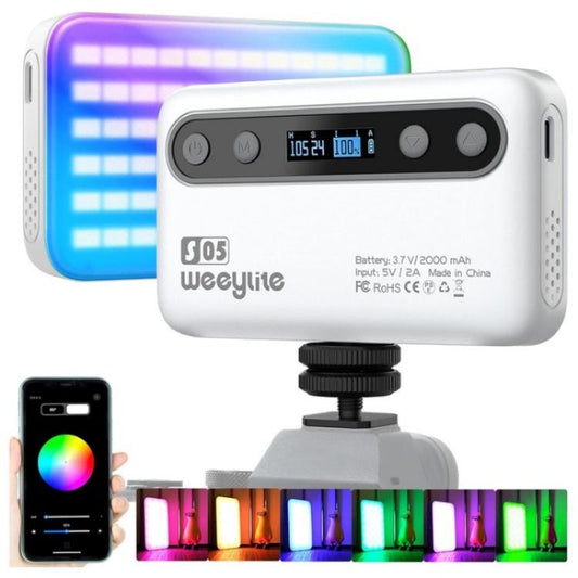 Weeylite S05 Portable App Control Phone Fill Lamp Video Live Streaming Photography RGB Full Color Fill Light(White) - Selfie Light by buy2fix | Online Shopping UK | buy2fix