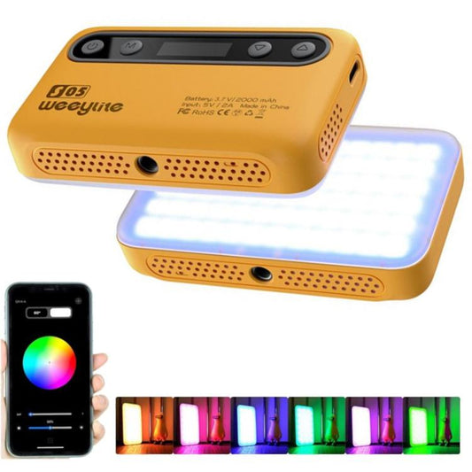 Weeylite S05 Portable App Control Phone Fill Lamp Video Live Streaming Photography RGB Full Color Fill Light(Yellow) - Selfie Light by buy2fix | Online Shopping UK | buy2fix