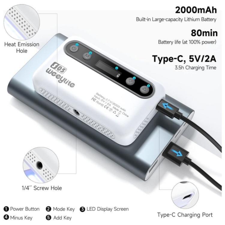 Weeylite S05 Portable App Control Phone Fill Lamp Video Live Streaming Photography RGB Full Color Fill Light(White) - Selfie Light by buy2fix | Online Shopping UK | buy2fix