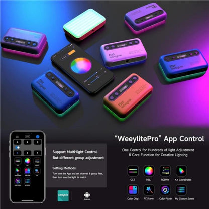 Weeylite S05 Portable App Control Phone Fill Lamp Video Live Streaming Photography RGB Full Color Fill Light(Yellow) - Selfie Light by buy2fix | Online Shopping UK | buy2fix