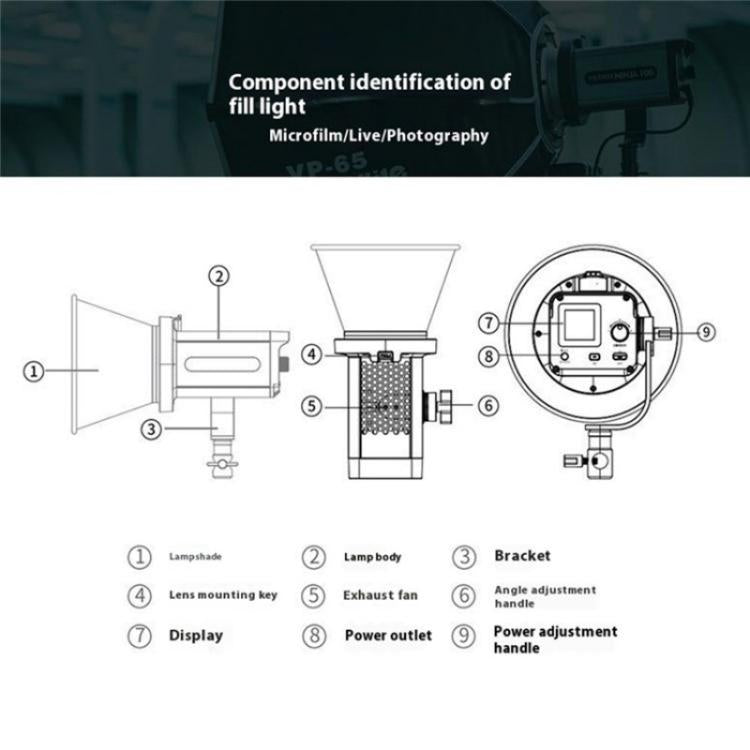 VILTROX Ninja 10 5600K Professional Photography Studio Fill Light 120W LED Video Light(US Plug) -  by buy2fix | Online Shopping UK | buy2fix