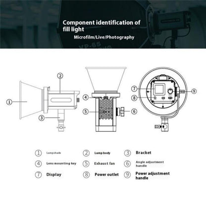 VILTROX Ninja 10 5600K Professional Photography Studio Fill Light 120W LED Video Light(US Plug) -  by buy2fix | Online Shopping UK | buy2fix