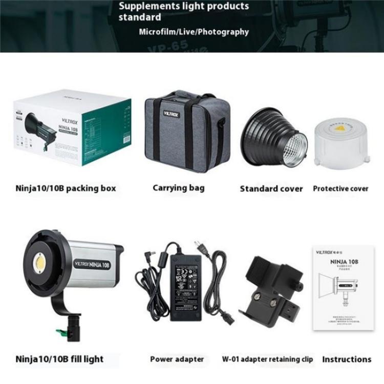 VILTROX Ninja 10 5600K Professional Photography Studio Fill Light 120W LED Video Light(UK Plug) -  by buy2fix | Online Shopping UK | buy2fix