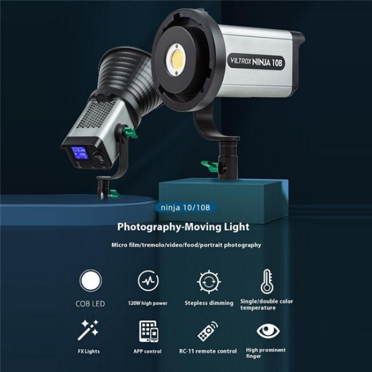 VILTROX Ninja 10B 2800-6800K Photography Studio Streaming Fill Light 120W LED Video Light(EU Plug) -  by buy2fix | Online Shopping UK | buy2fix