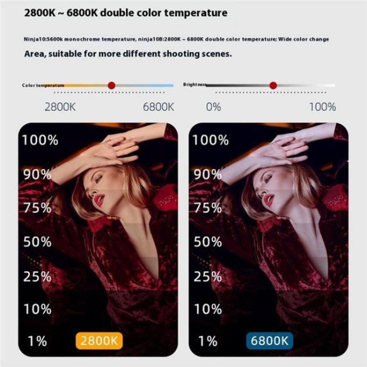 VILTROX Ninja 10B 2800-6800K Photography Studio Streaming Fill Light 120W LED Video Light(EU Plug) -  by buy2fix | Online Shopping UK | buy2fix