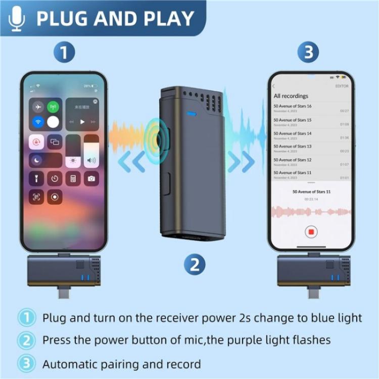 JMARY MW16 3.5mm, Type-C, 8 Pin 3 in 1 2.4G Lavalier Wireless Microphone - Microphone by Jmary | Online Shopping UK | buy2fix