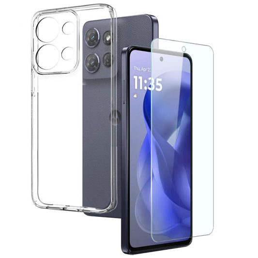 For Motorola Moto G Power 2025 5G NORTHJO 2 in 1 TPU Phone Case Screen Protector Tempered Glass Film(Clear) - Motorola Cases by NORTHJO | Online Shopping UK | buy2fix