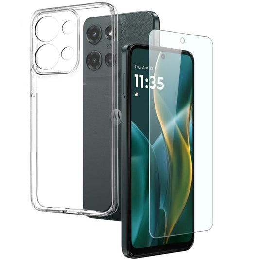 For Motorola Moto G Play 2025 5G NORTHJO 2 in 1 TPU Phone Case Screen Protector Tempered Glass Film(Clear) - Motorola Cases by NORTHJO | Online Shopping UK | buy2fix