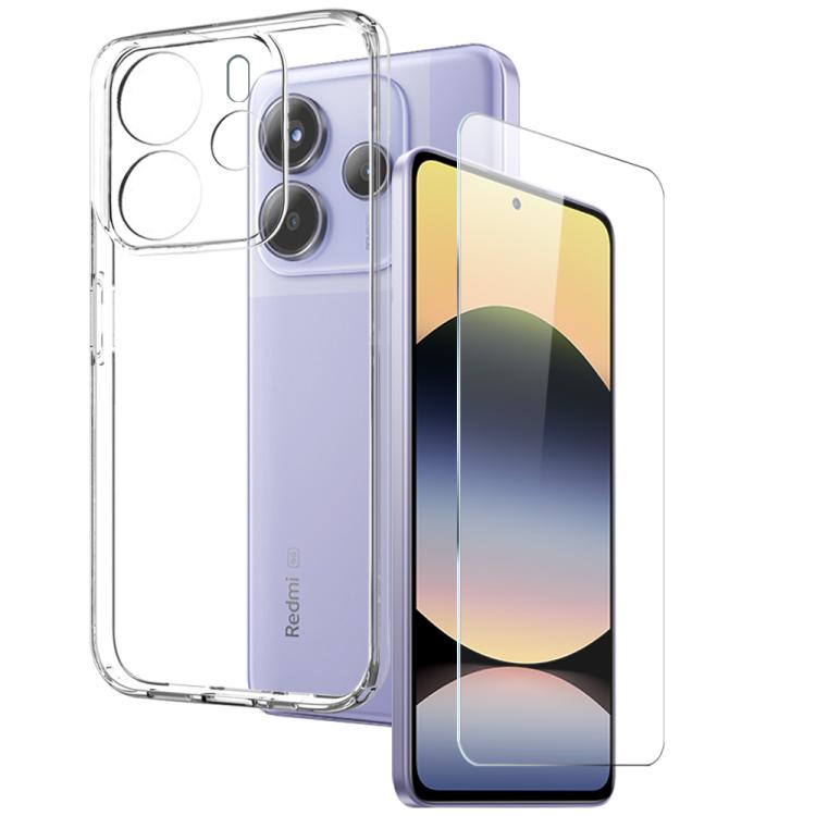 For Xiaomi Redmi Note 14 5G NORTHJO 2 in 1 TPU Phone Case Screen Protector Tempered Glass Film(Clear) - Note 14 Cases by NORTHJO | Online Shopping UK | buy2fix