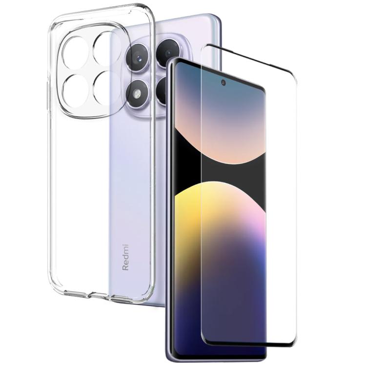 For Xiaomi Redmi Note 14 Pro 4G NORTHJO 2 in 1 TPU Phone Case Screen Protector Tempered Glass Film(Clear) - Note 14 Pro Cases by NORTHJO | Online Shopping UK | buy2fix