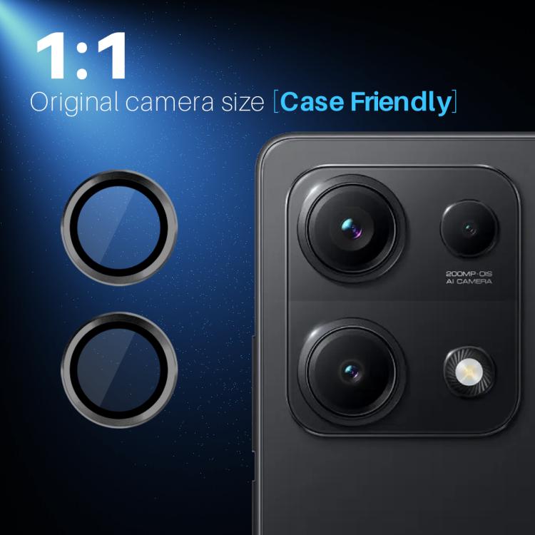 For Xiaomi Redmi Note 14S 4G NORTHJO Camera Lens Protector CD Metal Ring Tempered Glass Film(Black) -  by NORTHJO | Online Shopping UK | buy2fix