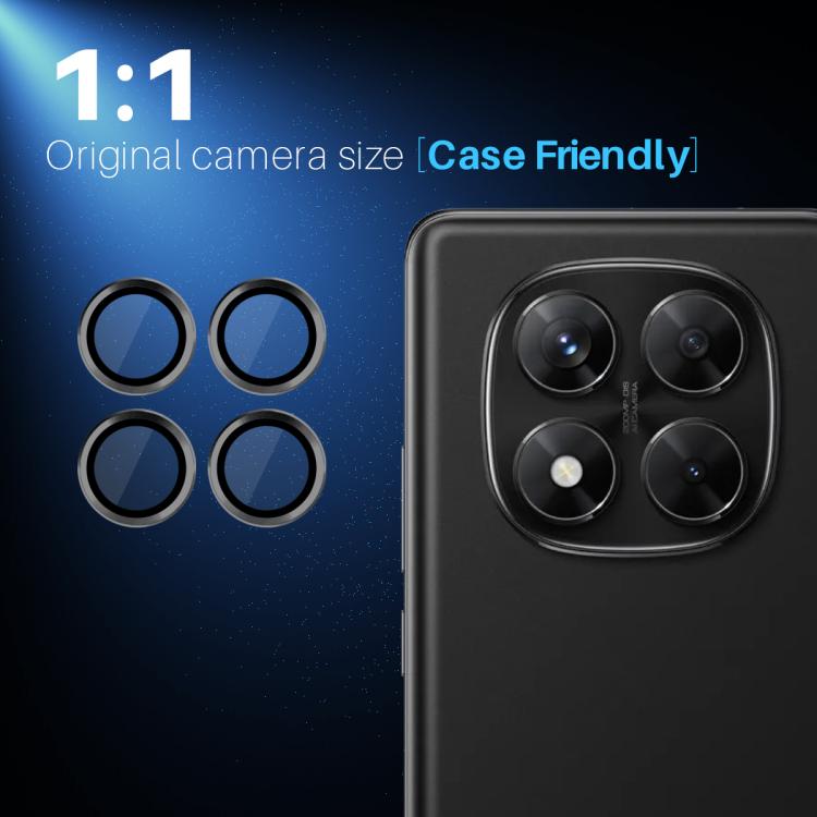 For Xiaomi Redmi Note 14 Pro 5G NORTHJO Camera Lens Protector CD Metal Ring Tempered Glass Film(Black) - Note 14 Pro Tempered Glass by NORTHJO | Online Shopping UK | buy2fix