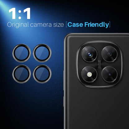 For Xiaomi Redmi Note 14 Pro 5G NORTHJO Camera Lens Protector CD Metal Ring Tempered Glass Film(Black) - Note 14 Pro Tempered Glass by NORTHJO | Online Shopping UK | buy2fix