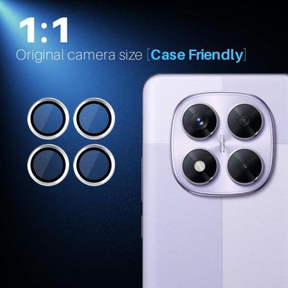 For Xiaomi Redmi Note 14 Pro 5G NORTHJO Camera Lens Protector CD Metal Ring Tempered Glass Film(Silver) - Note 14 Pro Tempered Glass by NORTHJO | Online Shopping UK | buy2fix