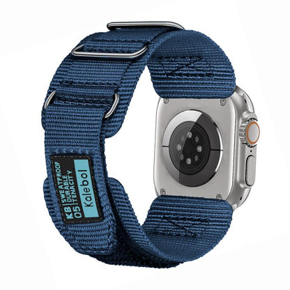 For Apple Watch 42mm / 41mm / 40mm / 38mm Kalebol Hook and Tri-Loop Nylon Watch Band(Blue) - Watch Bands by Kalebol | Online Shopping UK | buy2fix